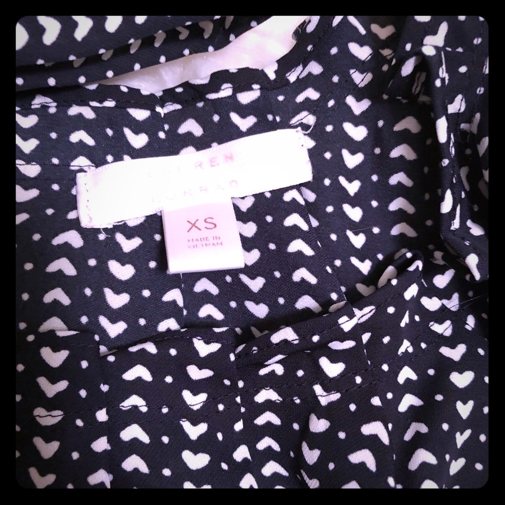 Navy Blue heart pattern blouse